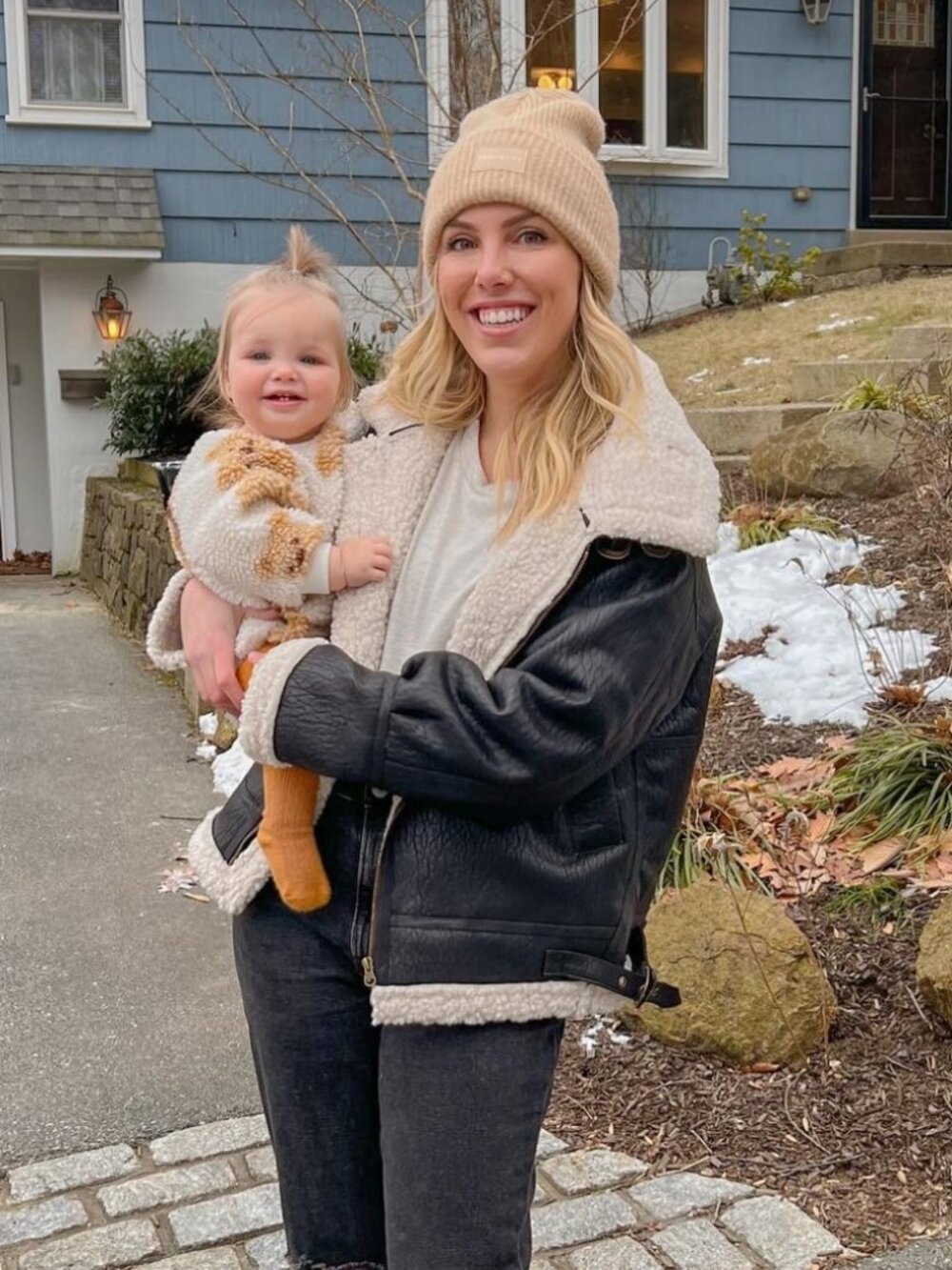 Petal & Pup Baxter Shearling Lined Jacket in Black Vegan Leather
